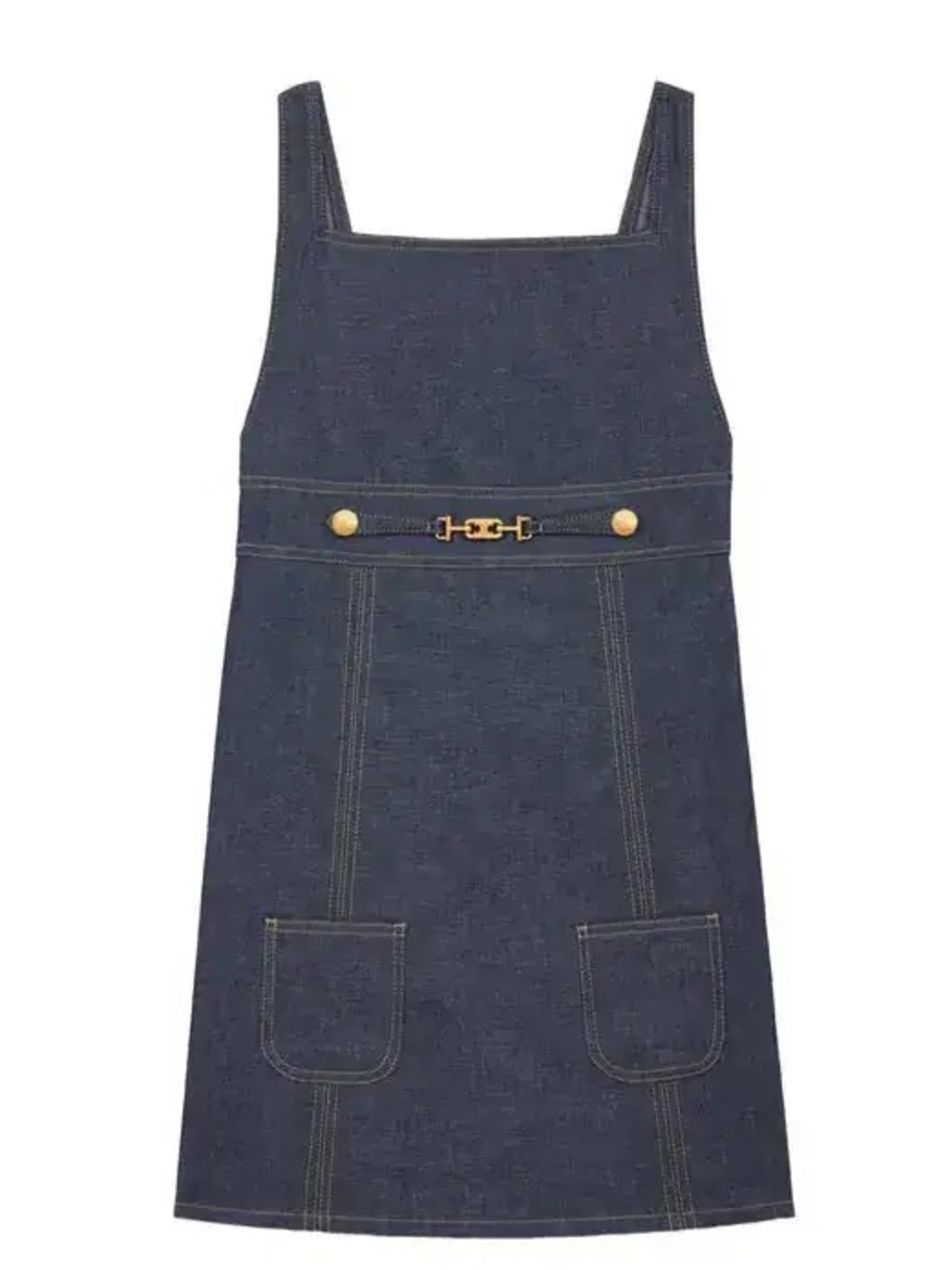 Celine Empire Mini Dress In Raw Wash Denim, Brand New With Tags